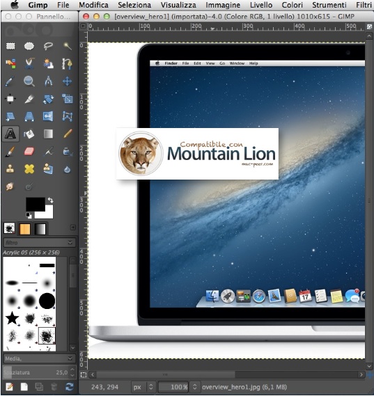 Mountain Lion Gimp per Mac